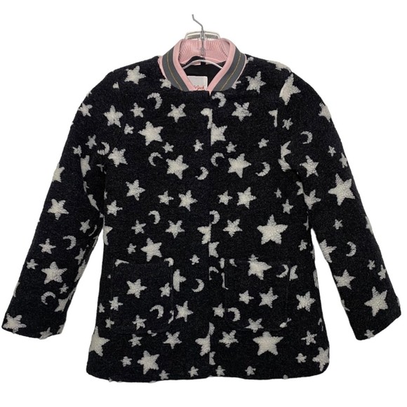 Cat & Jack Girls Coat Star Pattern Size Small (6/6X) Pink Black - Picture 3 of 8